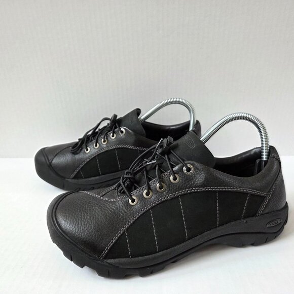 Keen Shoes Womens 10 W Wide Black Leather Presidio Low Hiking Trail Boots - Picture 3 of 11